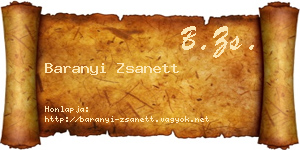Baranyi Zsanett névjegykártya